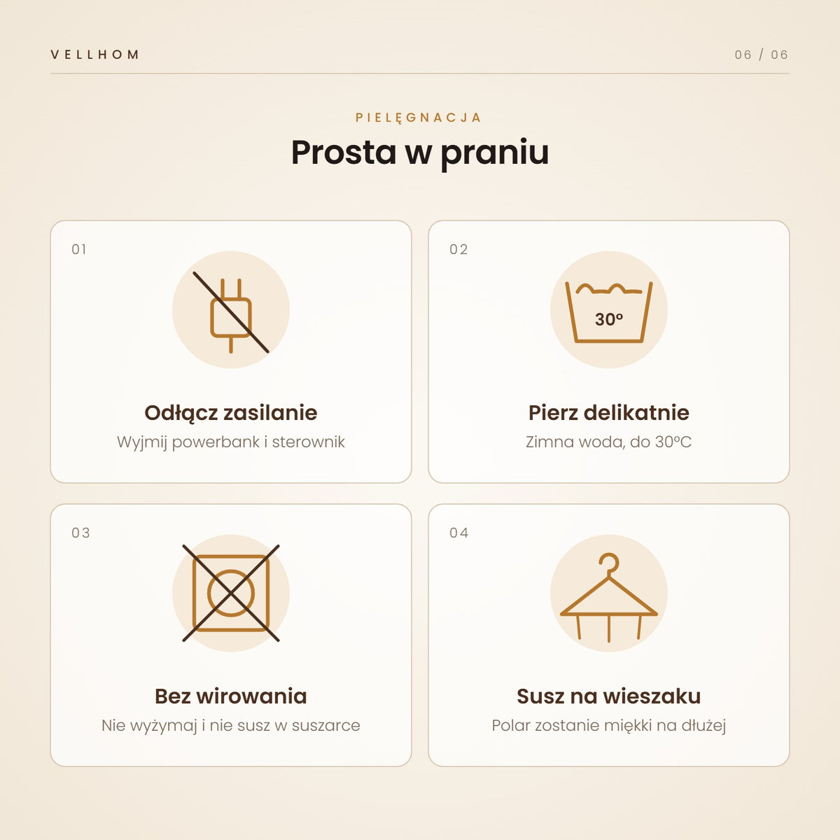 Pielęgnacja podgrzewanego szlafroka – instrukcja prania